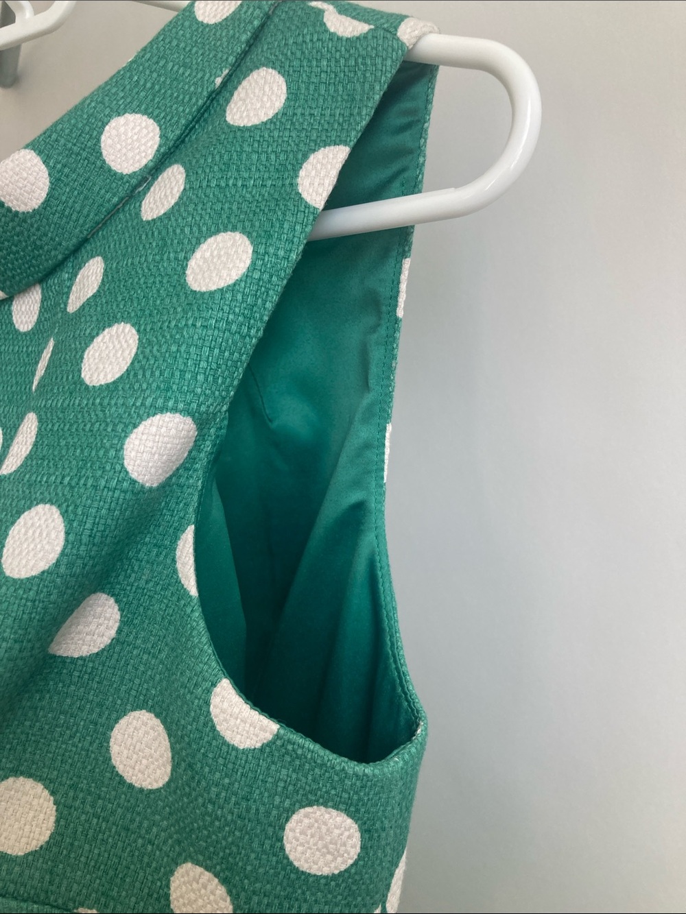 Boden Green and White Polka Dot Midi Dress Size 8L - Picture 5 of 15